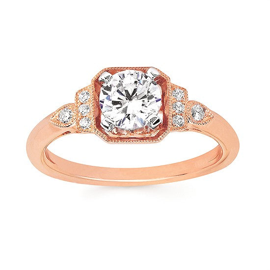 Round Diamond Square Top Engagement Ring Luckey's Jewelers